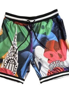 NWT Staple Pigeon Logo All‎ Over Print Grapic Shorts Pockets Size XL Create 2MRW